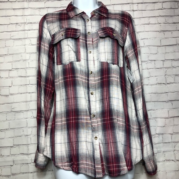 Maurices Long Sleeve Button Down Plaid Shirt Size Small - Picture 1 of 8